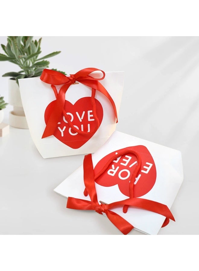 10PCS Heart Love Gift Paper Bags with Handle – Folding Candy & Favor Packaging for Wedding, Valentine’s Day, Party Gifts - Image 3